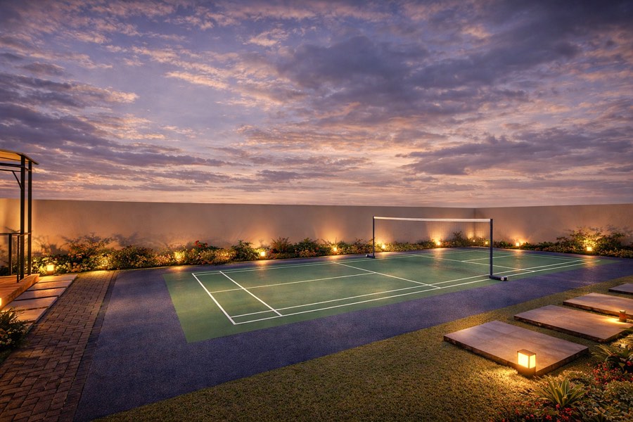 Open badminton court at MP Mavis
